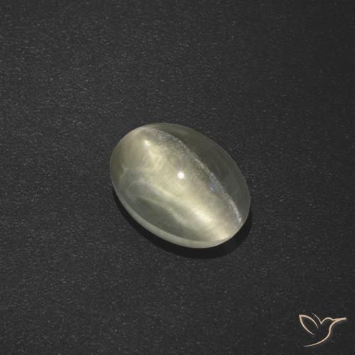 1.73ct Naturel Blanc chaud Sillimanite œil de chat, ovale, Translucide