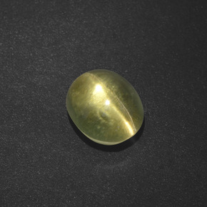 Sillimanite œil de chat Brun verdâtre naturelle Coupe ovale, 1.78 ct, Translucide