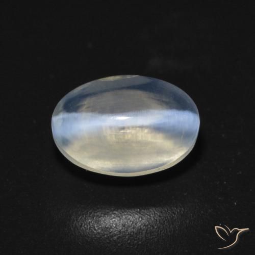 Sillimanite œil de chat Gris très clair naturelle Coupe ovale, 1.92 ct, Transparent