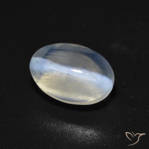 Sillimanite œil de chat Gris très clair naturelle Coupe ovale, 1.92 ct, Transparent