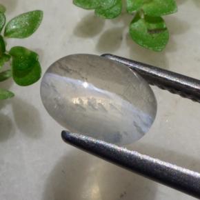 Sillimanite œil de chat Gris très clair naturelle Coupe ovale, 1.96 ct, Transparent