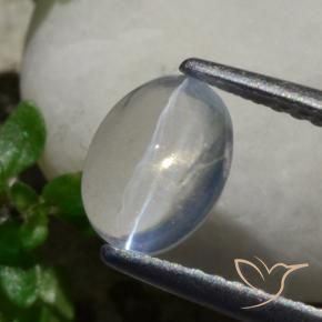 Sillimanite œil de chat Blanc naturelle ovale, 1.47 ct, Transparent