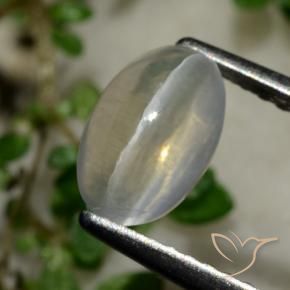 Sillimanite œil de chat Gris très clair naturelle ovale, 1.65 ct, Transparent
