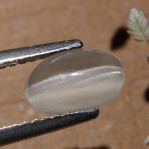 Sillimanite œil de chat Fumée naturelle Coupe ovale, 1.40 ct, Translucide