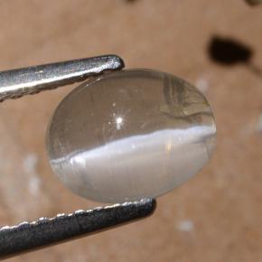 Sillimanite œil de chat Fumée naturelle Coupe ovale, 1.44 ct, Translucide