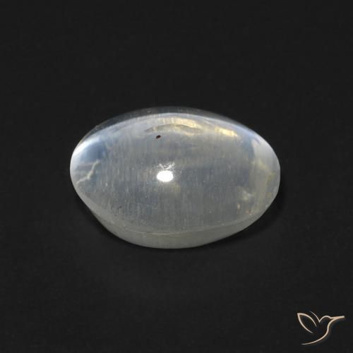 Sillimanite œil de chat Blanc chaud naturelle ovale, 1.52 ct, Transparent