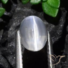 Sillimanite œil de chat Clair naturelle ovale, 1.61 ct, Transparent