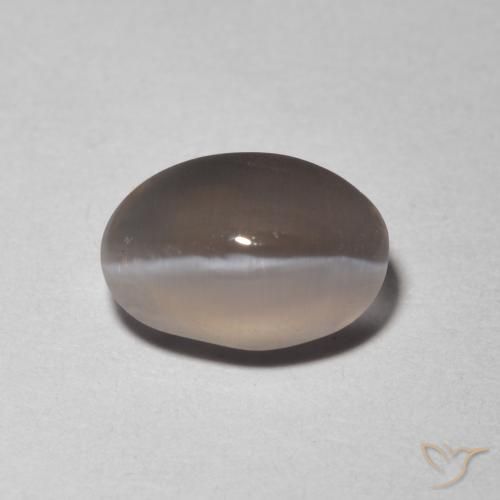 1.48ct Naturel Gris très clair Sillimanite œil de chat, ovale, Transparent
