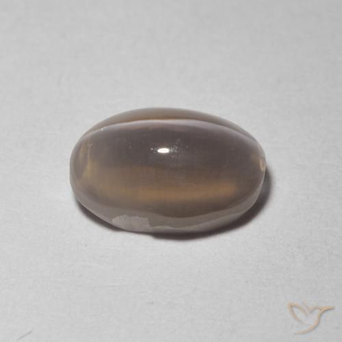 Sillimanite œil de chat Gris très clair naturelle ovale, 1.48 ct, Transparent