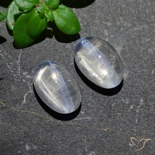 2.39ctw Naturel Blanc clair Sillimanite œil de chat, ovale, Transparent