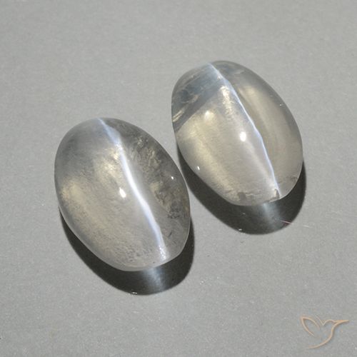 2.02ctw Naturel Blanc chaud Sillimanite œil de chat, ovale, Transparent