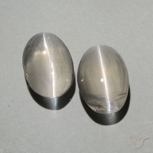 1.90ctw Naturel Blanc chaud Sillimanite œil de chat, ovale, Transparent