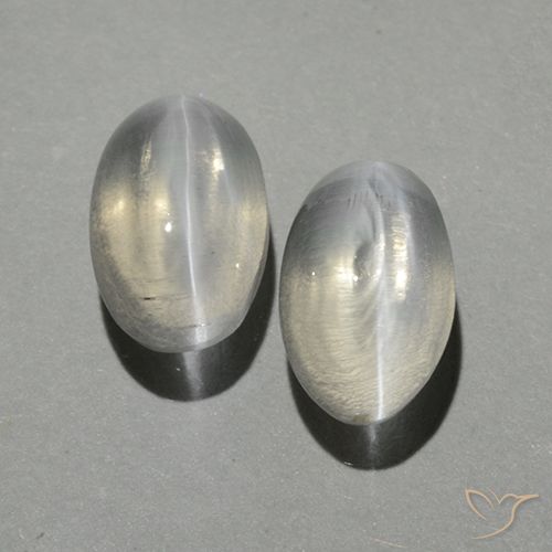 1.80ctw Naturel Blanc chaud Sillimanite œil de chat, ovale, Transparent