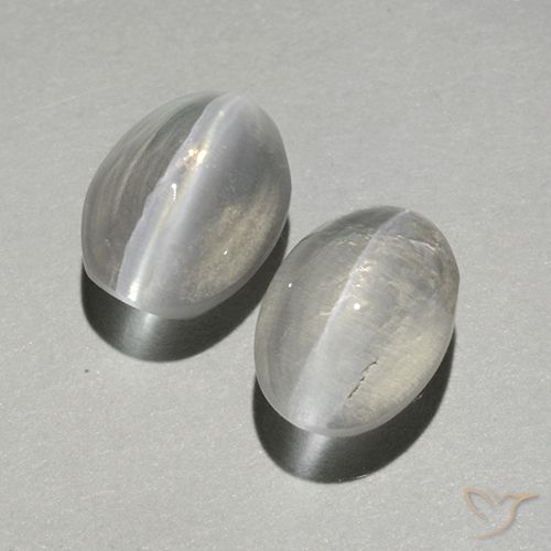 2.36ctw Naturel Blanc chaud Sillimanite œil de chat, ovale, Transparent