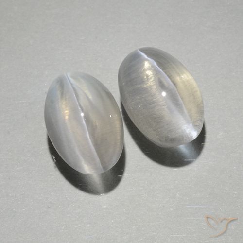 2.25ctw Naturel Blanc chaud Sillimanite œil de chat, ovale, Transparent
