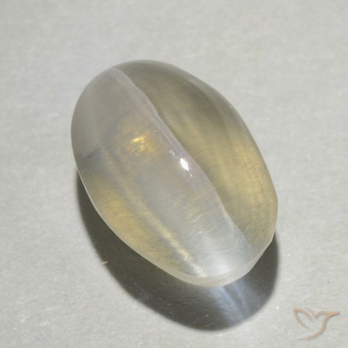 1.39ct Naturel Jaune clair Sillimanite œil de chat, ovale, Transparent