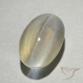 Sillimanite œil de chat Jaune clair naturelle ovale, 1.39 ct, Transparent