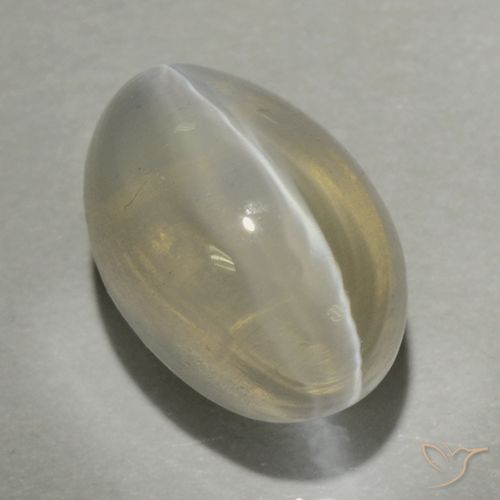 1.47ct Naturel Jaune clair Sillimanite œil de chat, ovale, Transparent