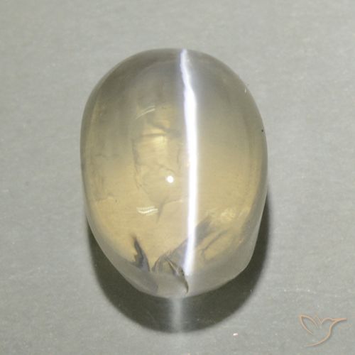 1.71ct Naturel Jaune clair Sillimanite œil de chat, ovale, Transparent