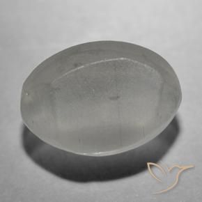 Sillimanite œil de chat Gris très clair naturelle ovale, 1.43 ct, Transparent