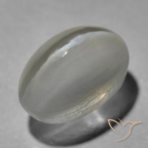 Sillimanite œil de chat Gris très clair naturelle ovale, 1.70 ct, Transparent