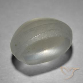 Sillimanite œil de chat Gris très clair naturelle ovale, 1.70 ct, Transparent