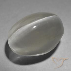 Sillimanite œil de chat gris naturelle coupe ovale, 1,65 ct, transparent