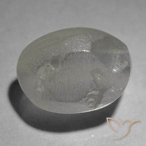 Sillimanite œil de chat gris naturelle coupe ovale, 1,65 ct, transparent