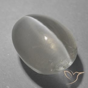 Sillimanite œil de chat Gris très clair naturelle ovale, 1.26 ct, Transparent