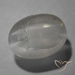 Sillimanite œil de chat Gris très clair naturelle ovale, 1.26 ct, Transparent