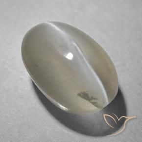 Sillimanite œil de chat Gris très clair naturelle ovale, 1.41 ct, Transparent