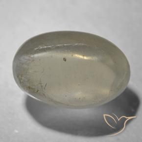 Sillimanite œil de chat Gris très clair naturelle ovale, 1.41 ct, Transparent