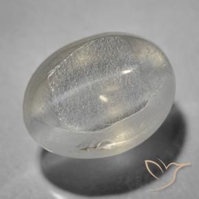 Sillimanite œil de chat Gris très clair naturelle ovale, 1.46 ct, Transparent