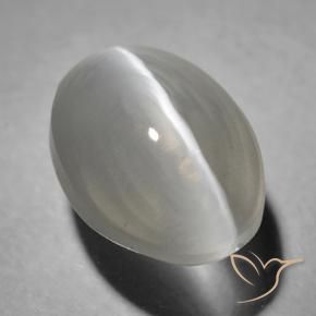 Sillimanite œil de chat Gris très clair naturelle ovale, 1.63 ct, Transparent