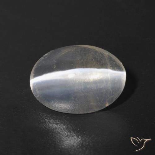 Sillimanite œil de chat Gris très clair naturelle ovale, 1.07 ct, Transparent