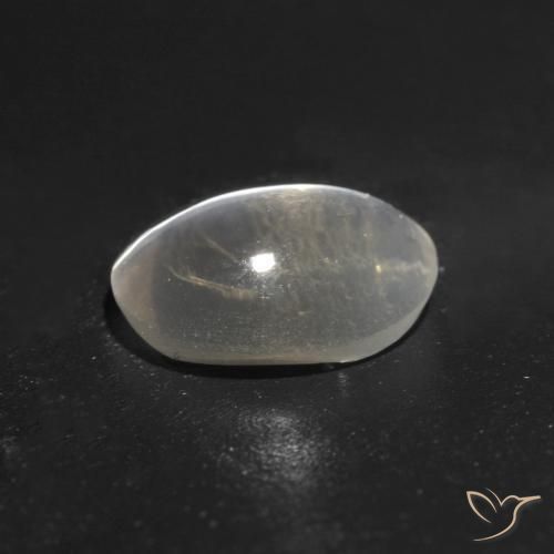 Sillimanite œil de chat Gris très clair naturelle ovale, 1.07 ct, Transparent
