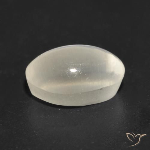 Sillimanite œil de chat Gris très clair naturelle ovale, 1.29 ct, Transparent