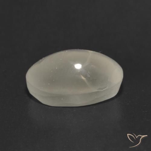 Sillimanite œil de chat Blanc chaud naturelle ovale, 1.23 ct, Translucide