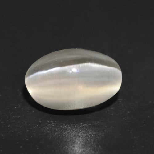 Sillimanite œil de chat Jaune clair naturelle Coupe ovale, 1.56 ct, Translucide