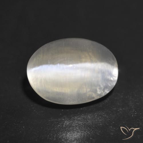 Sillimanite œil de chat Blanc chaud naturelle ovale, 1.41 ct, Transparent