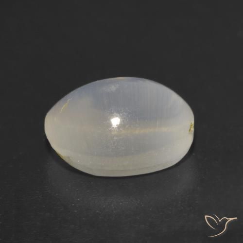 Sillimanite œil de chat Blanc chaud naturelle ovale, 1.24 ct, Transparent