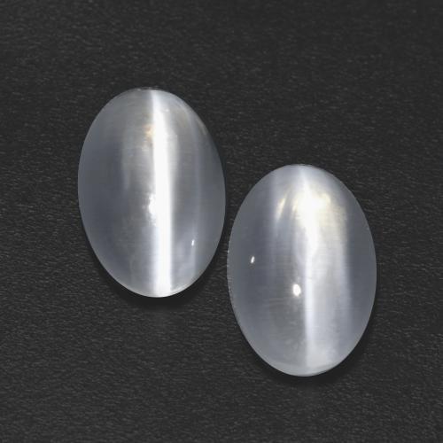 Achetez naturel 2,45ct blanc sillimanite cat's eye gems, coupe ovale, en provenance madagascar chez gemselect. en stock, livraison internationale!