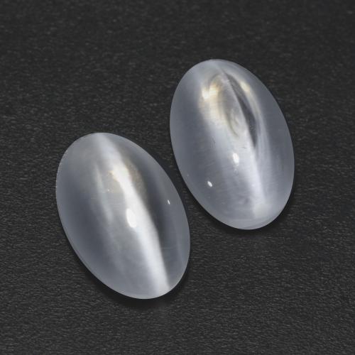 Achetez naturel 2,45ct blanc sillimanite cat's eye gems, coupe ovale, en provenance madagascar chez gemselect. en stock, livraison internationale!
