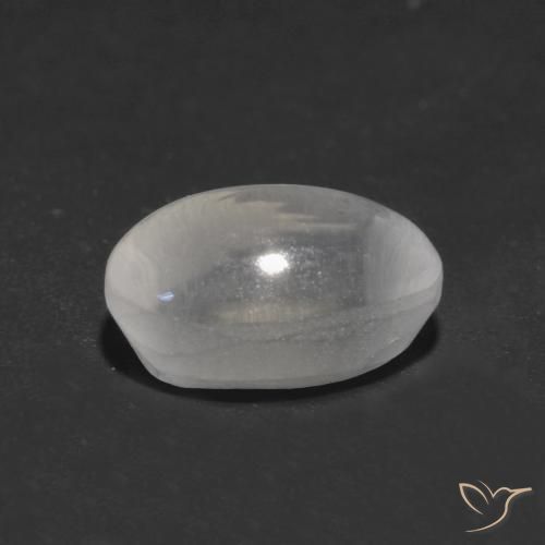 Sillimanite œil de chat Blanc clair naturelle ovale, 1.21 ct, Transparent