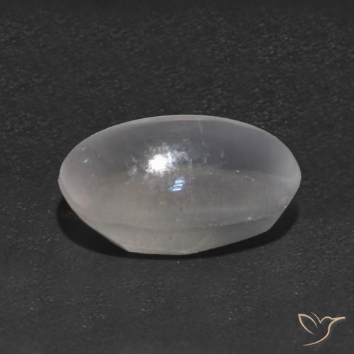 Sillimanite œil de chat Blanc clair naturelle ovale, 1.16 ct, Transparent