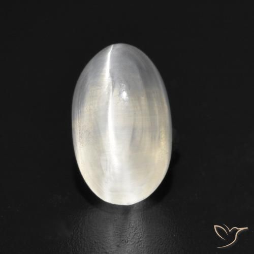 1.45ct Naturel Gris très clair Sillimanite œil de chat, ovale, Transparent