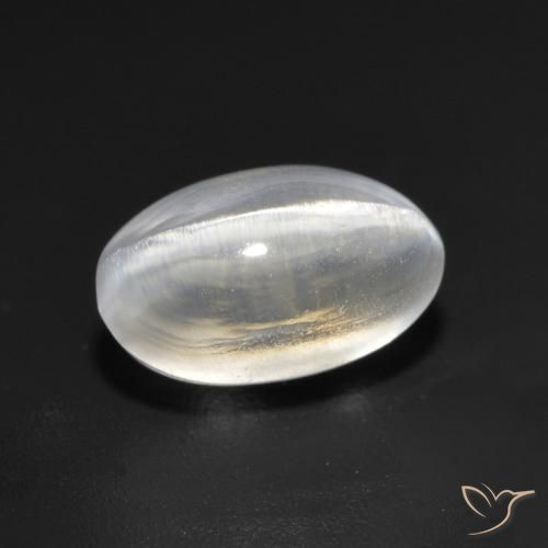 Sillimanite œil de chat Gris très clair naturelle ovale, 1.45 ct, Transparent
