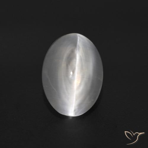 1.16ct Naturel Blanc Sillimanite œil de chat, ovale, Transparent