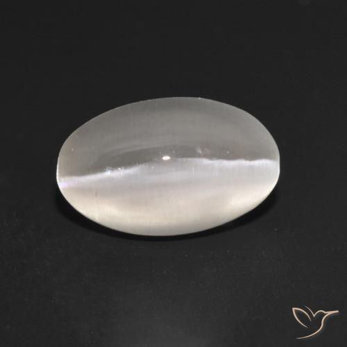 Sillimanite œil de chat Gris très clair naturelle ovale, 1.35 ct, Transparent