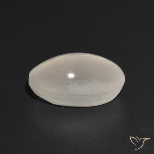 Sillimanite œil de chat Gris très clair naturelle ovale, 1.35 ct, Transparent